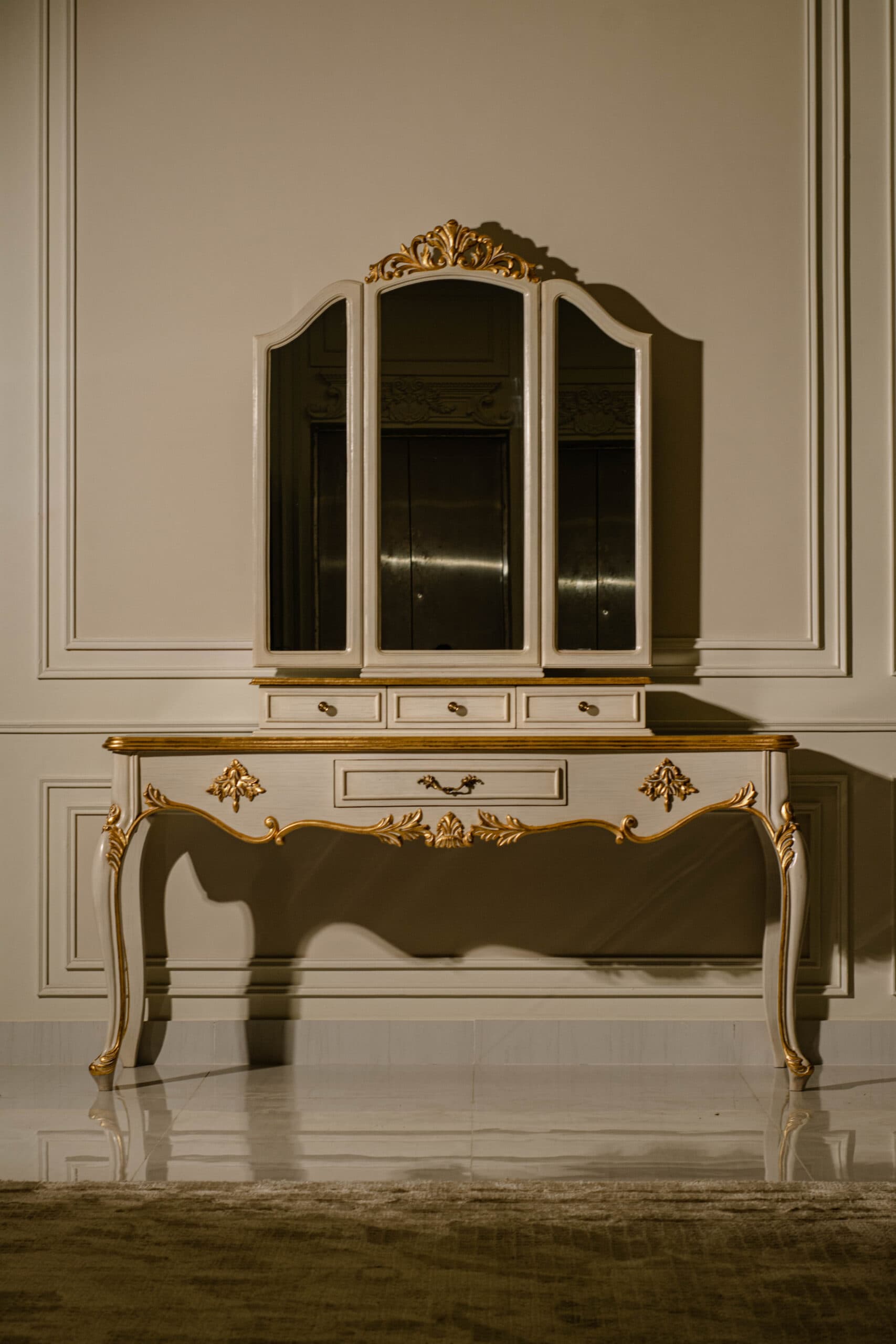 this image is for French Antique Dresser & Mirror