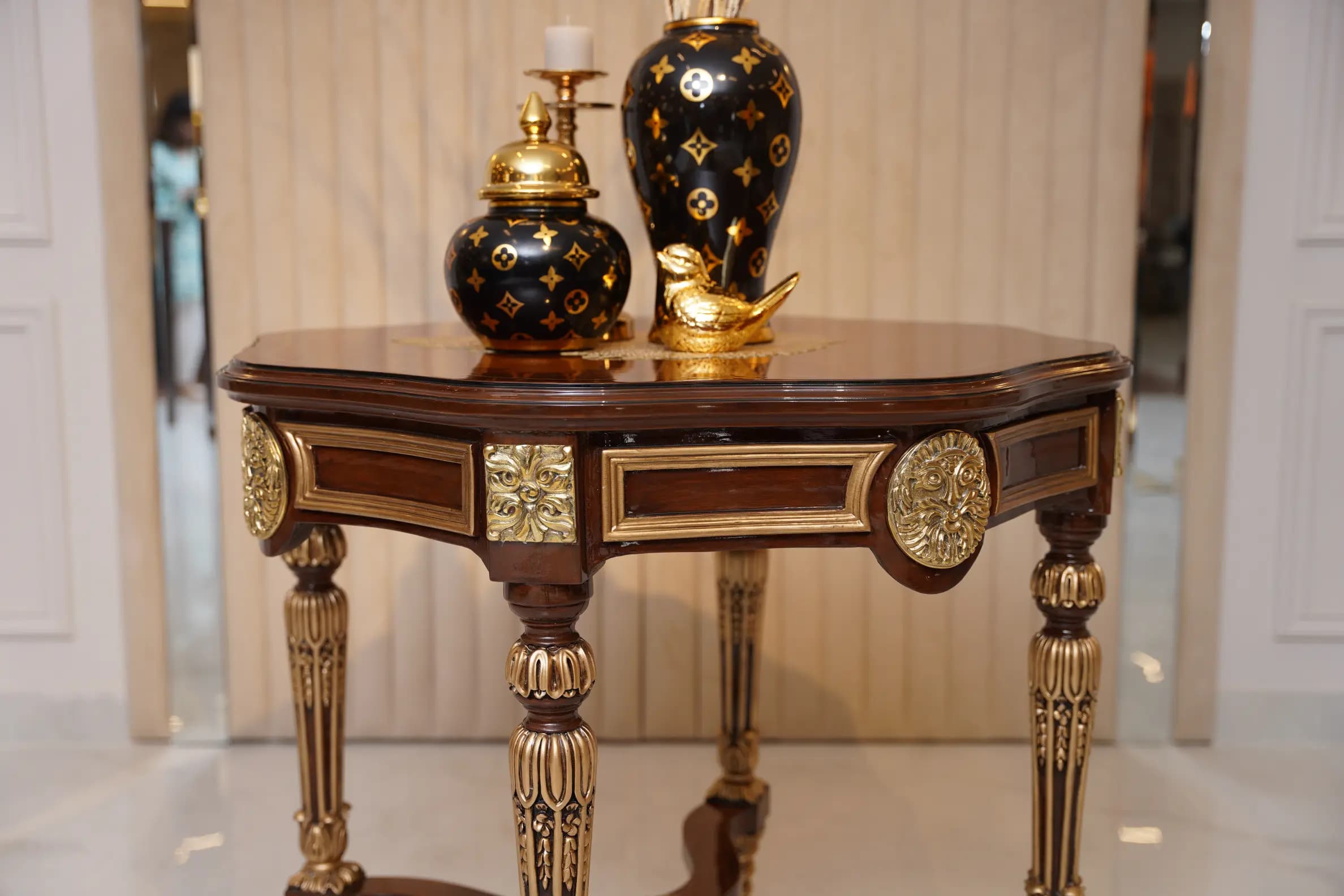 Shield Brass Foyer Table