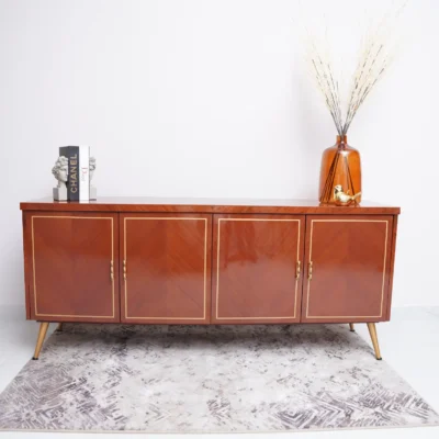 Burl Brass Side Board