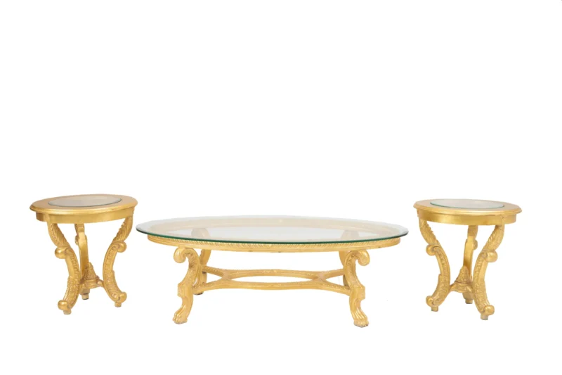 Victorian Gold Center Table Set - Image 2