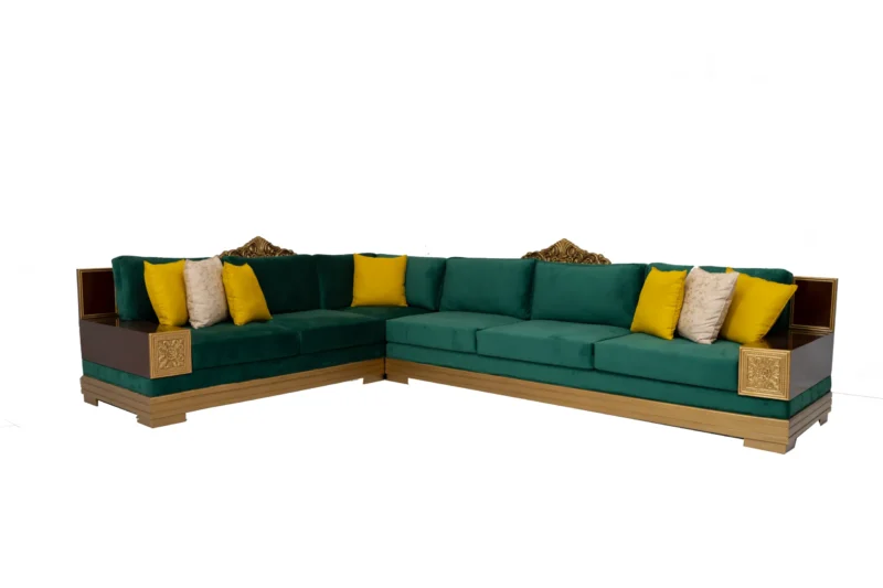 Silver Leaf L Shape Sofa - Image 3