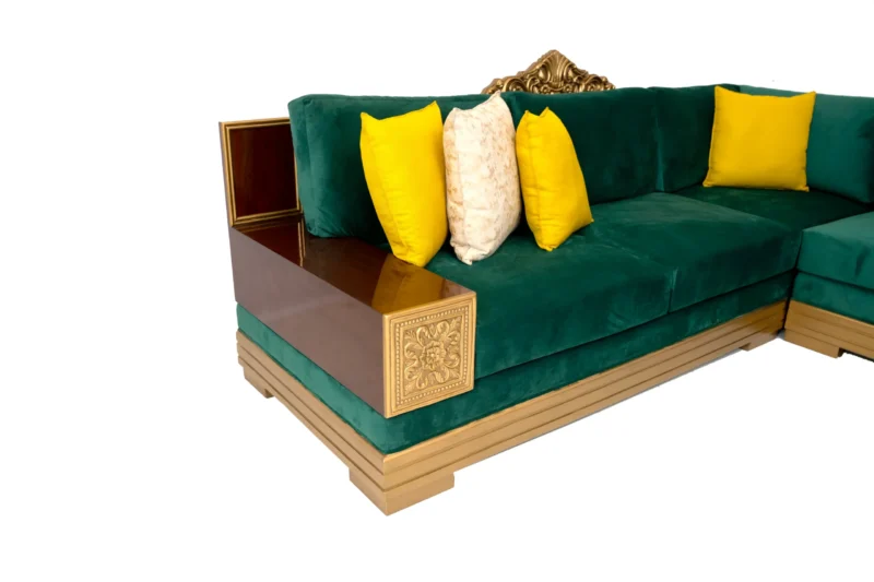 Silver Leaf L Shape Sofa - Image 4