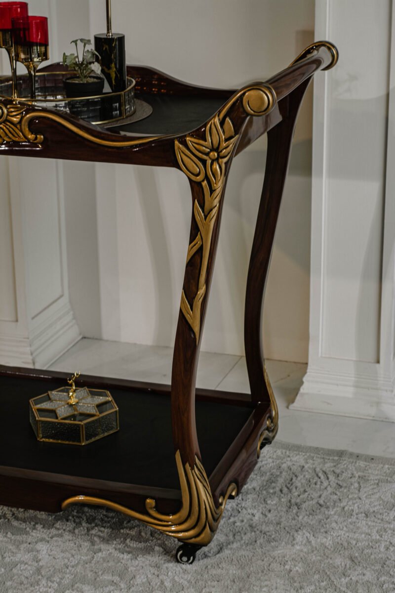 Leather Tea Trolley - Image 2