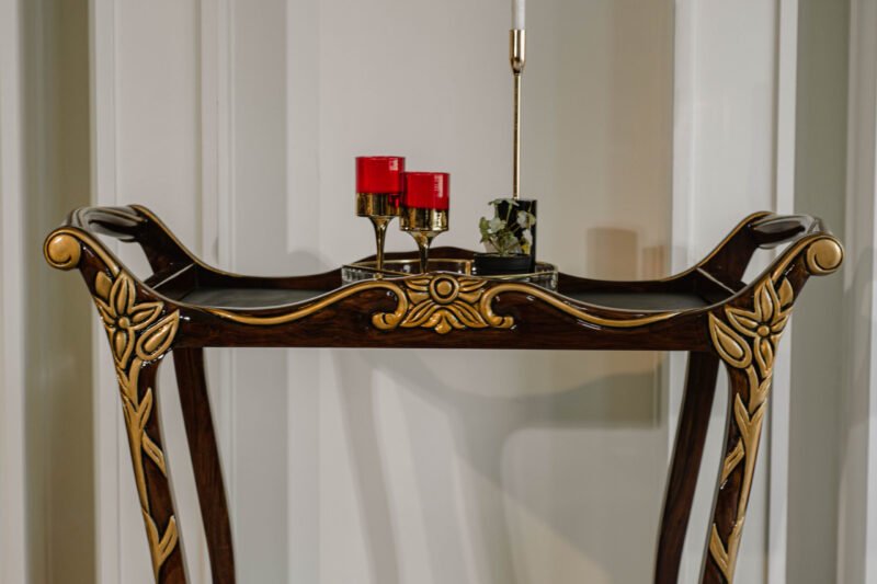 Leather Tea Trolley - Image 4