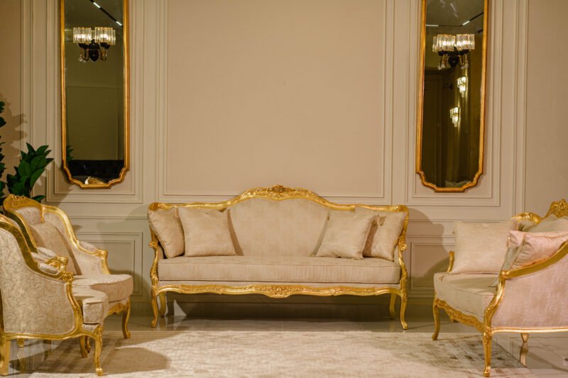 Classic Rose Sofa Golden - Image 6