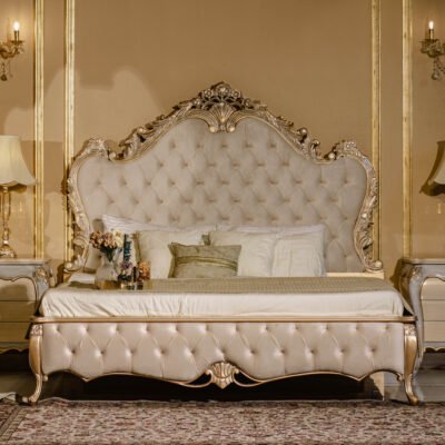 Zinc Gold Bed+Side Tables
