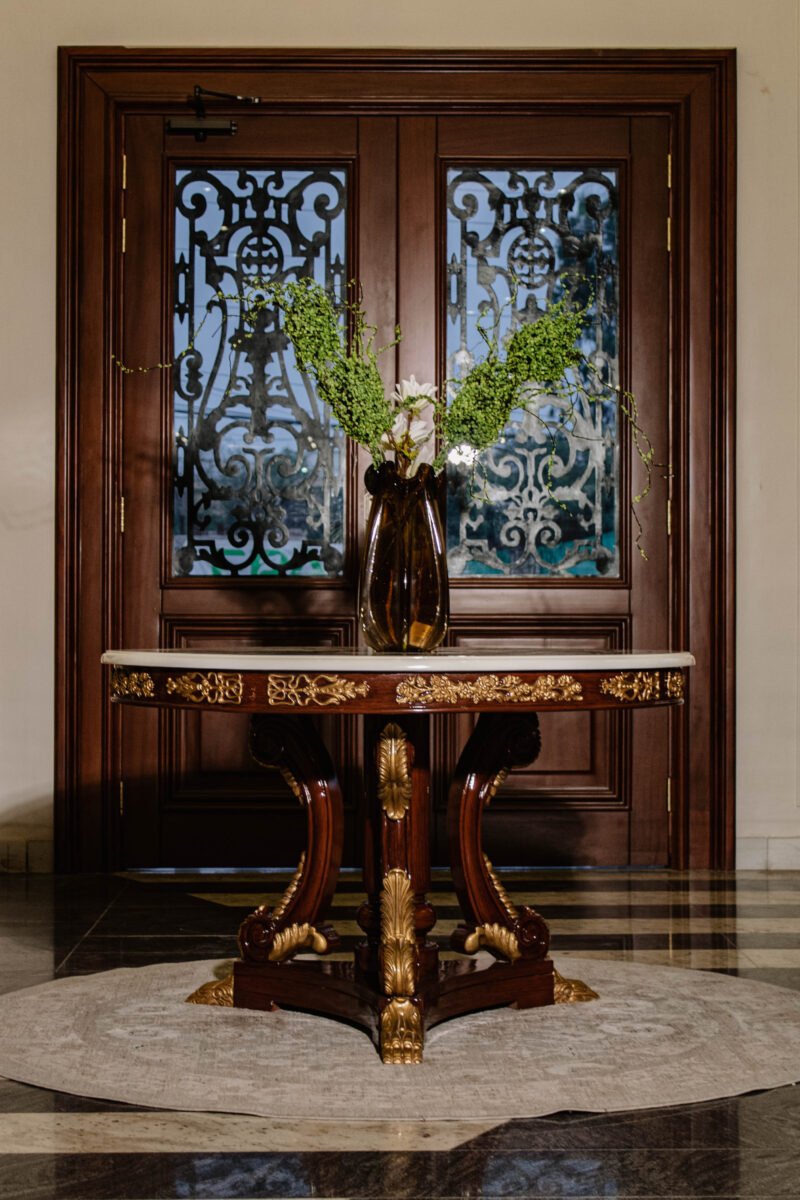 Painted Round Foyer Table - Image 2