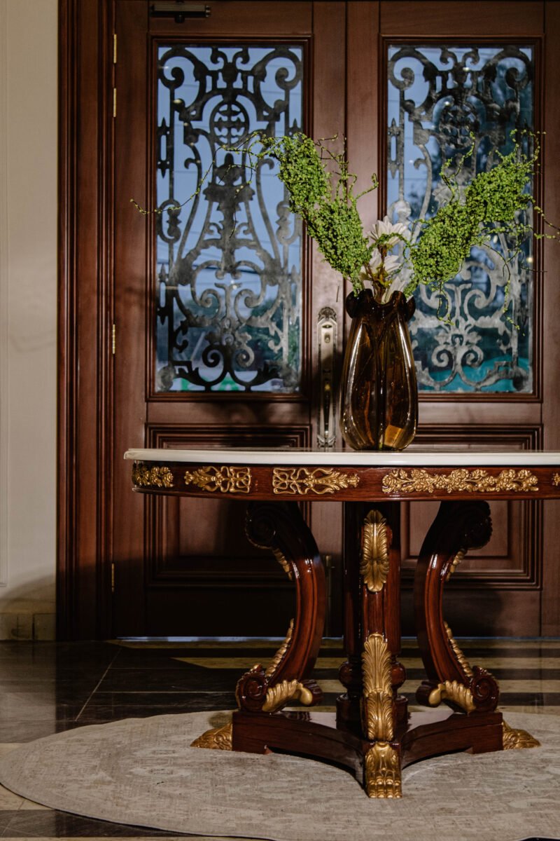 Painted Round Foyer Table - Image 3