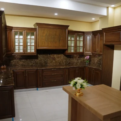 Kitchen in Solid Ashwood with Walnut Finish
