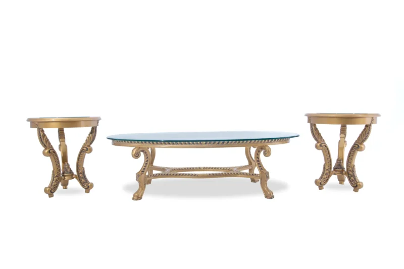 Victorian Gold Center Table Set - Image 6