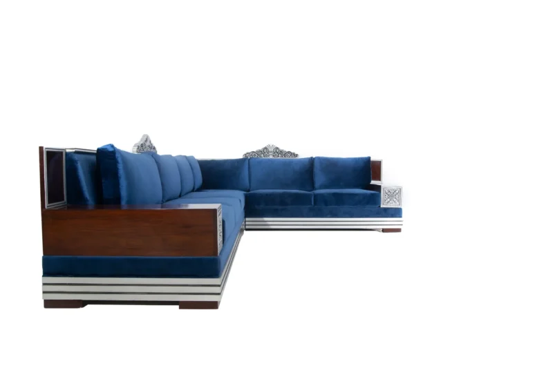 Silver Leaf L Shape Sofa - Image 10
