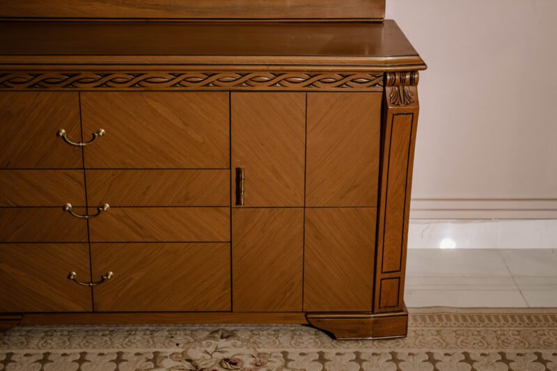Walnut Dresser & Mirror - Image 5