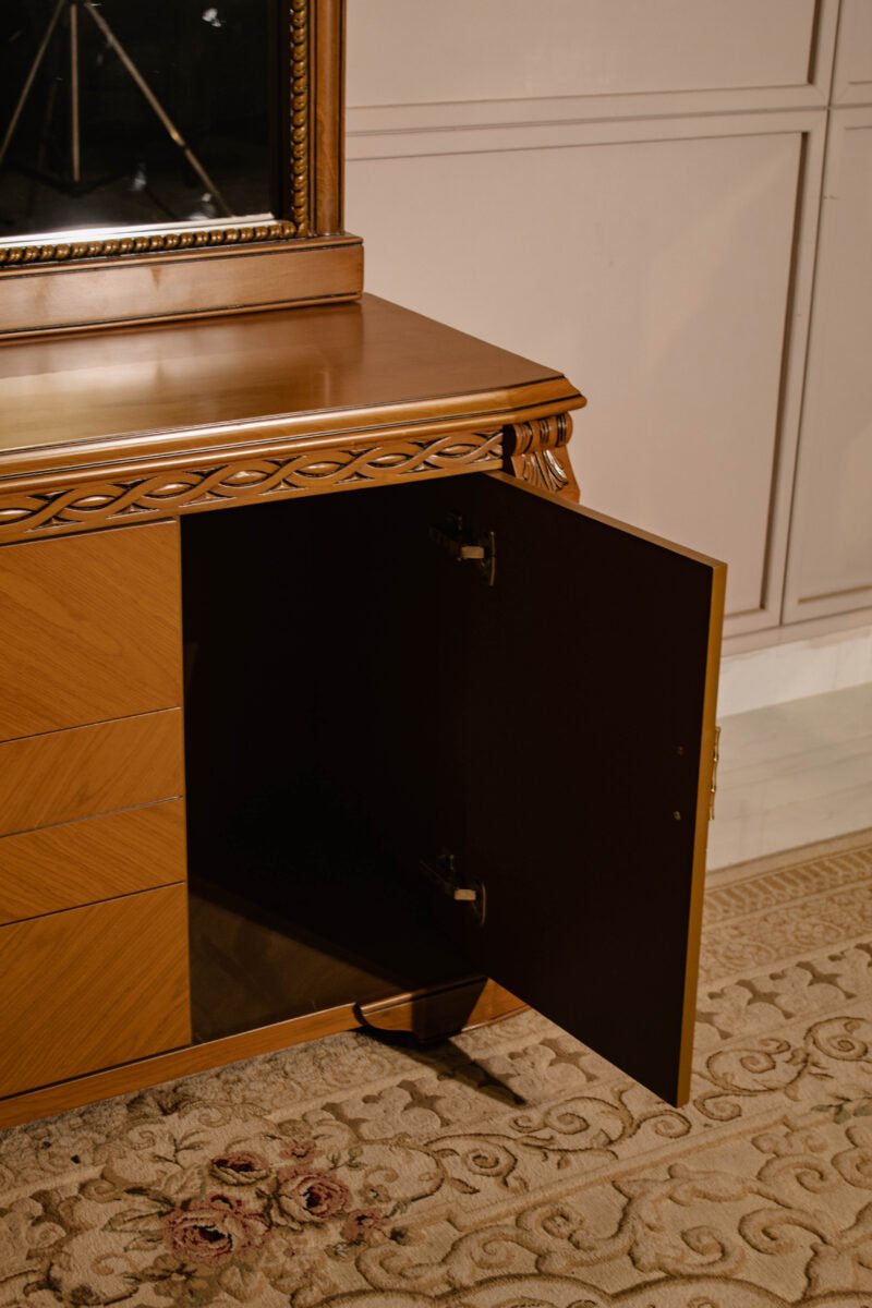 Walnut Dresser & Mirror - Image 7