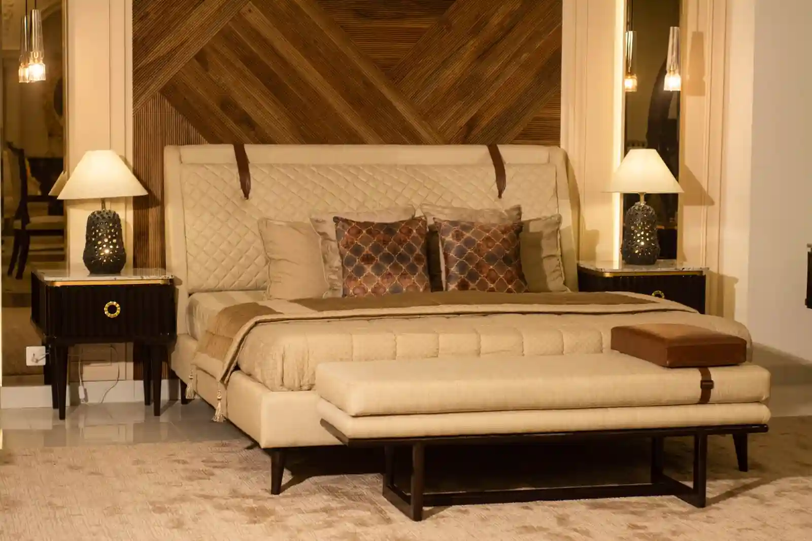 Hemlock modern natural wood bed