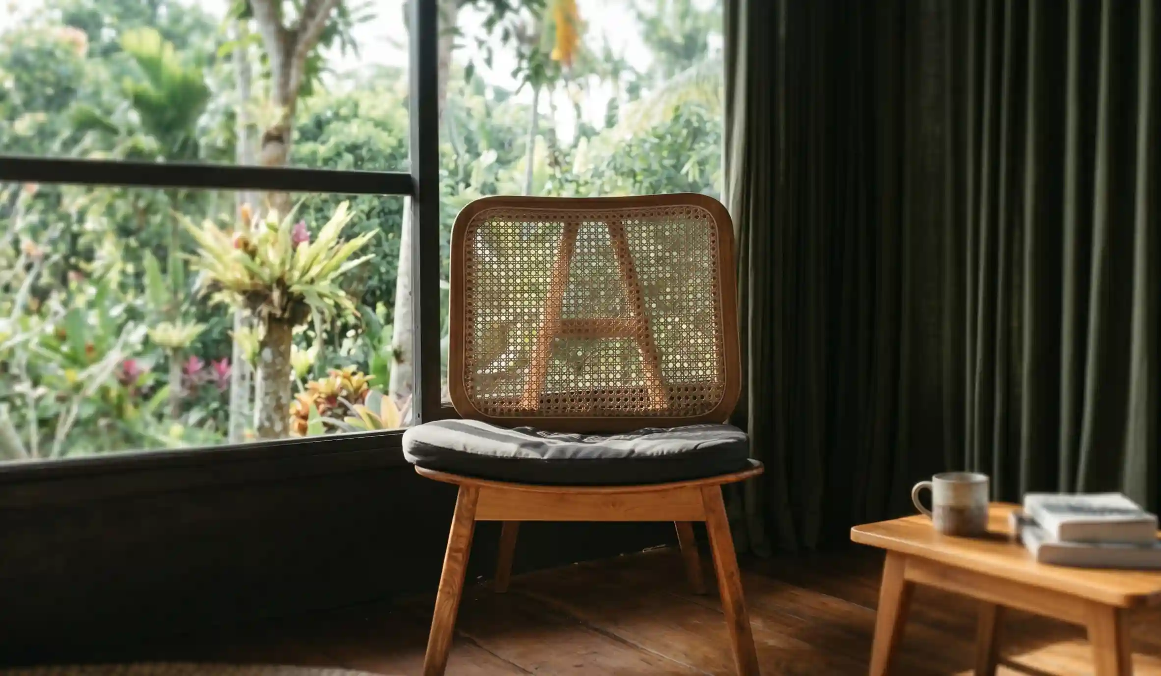 Hand-woven natural rattan